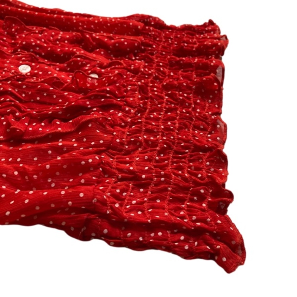 MAURICES Red Ruffle Button Blouse - Picture 6 of 7